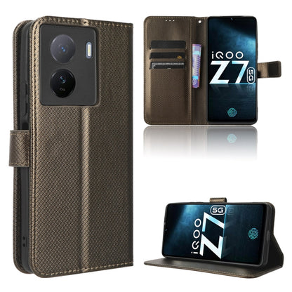 Diamond Texture Leather Phone Case, For Tecno Spark 10 5G, For Tecno Spark 10 Pro / K17, For Tecno Spark 10C, For vivo iQOO Z7x
