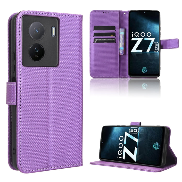 Diamond Texture Leather Phone Case, For Tecno Spark 10 5G, For Tecno Spark 10 Pro / K17, For Tecno Spark 10C, For vivo iQOO Z7x