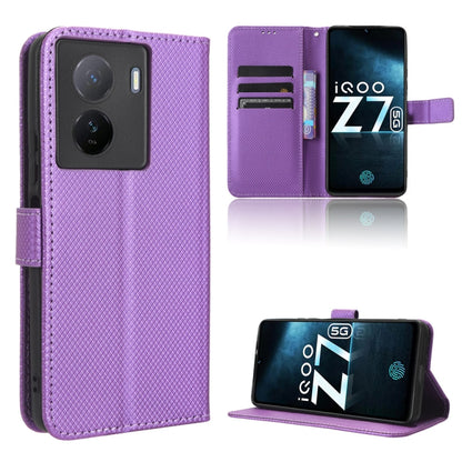 Diamond Texture Leather Phone Case, For Tecno Spark 10 5G, For Tecno Spark 10 Pro / K17, For Tecno Spark 10C, For vivo iQOO Z7x