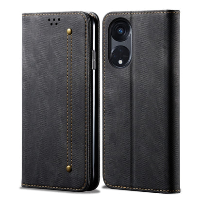 Denim Texture Casual Style Horizontal Flip Leather Case, For OPPO A98 5G