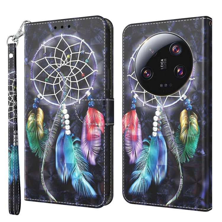 3D Painted Pattern Leather Phone Case, For Xiaomi 13T Pro, For Xiaomi 13 Ultra