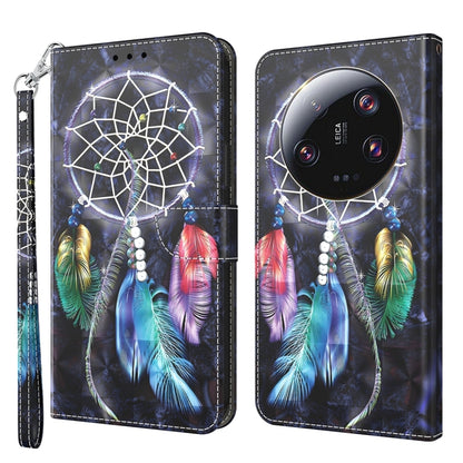 3D Painted Pattern Leather Phone Case, For Xiaomi 13T Pro, For Xiaomi 13 Ultra