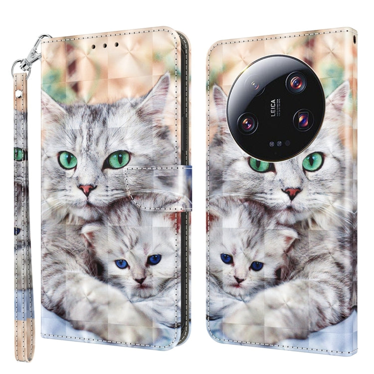 3D Painted Pattern Leather Phone Case, For Xiaomi 13T Pro, For Xiaomi 13 Ultra