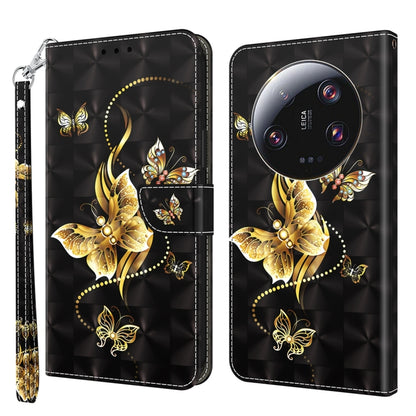 3D Painted Pattern Leather Phone Case, For Xiaomi 13T Pro, For Xiaomi 13 Ultra