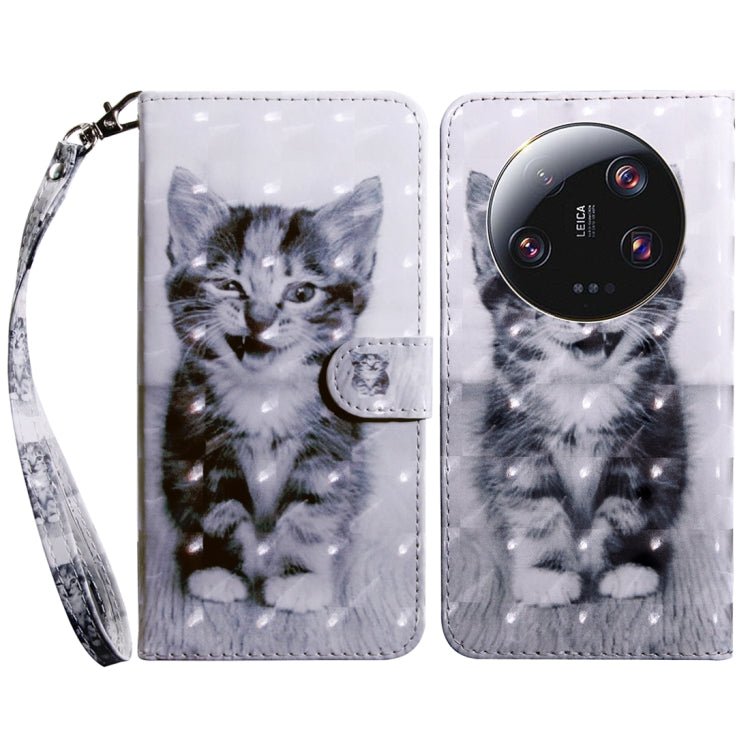 3D Painted Pattern Leather Phone Case, For Xiaomi 13T Pro, For Xiaomi 13 Ultra