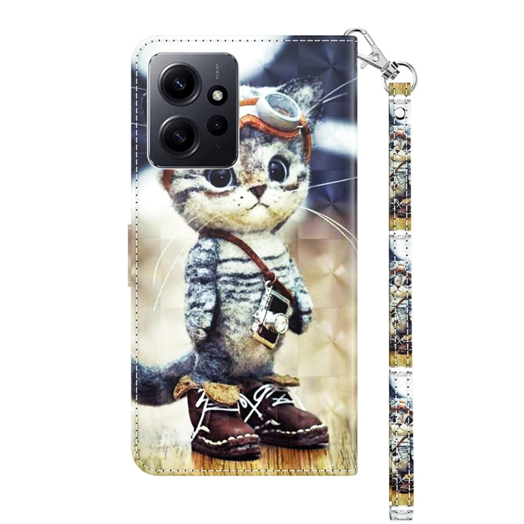 3D Painted Pattern Leather Phone Case, For Xiaomi Redmi Note  12 Pro+ 5G Global, For Xiaomi 12 Pro