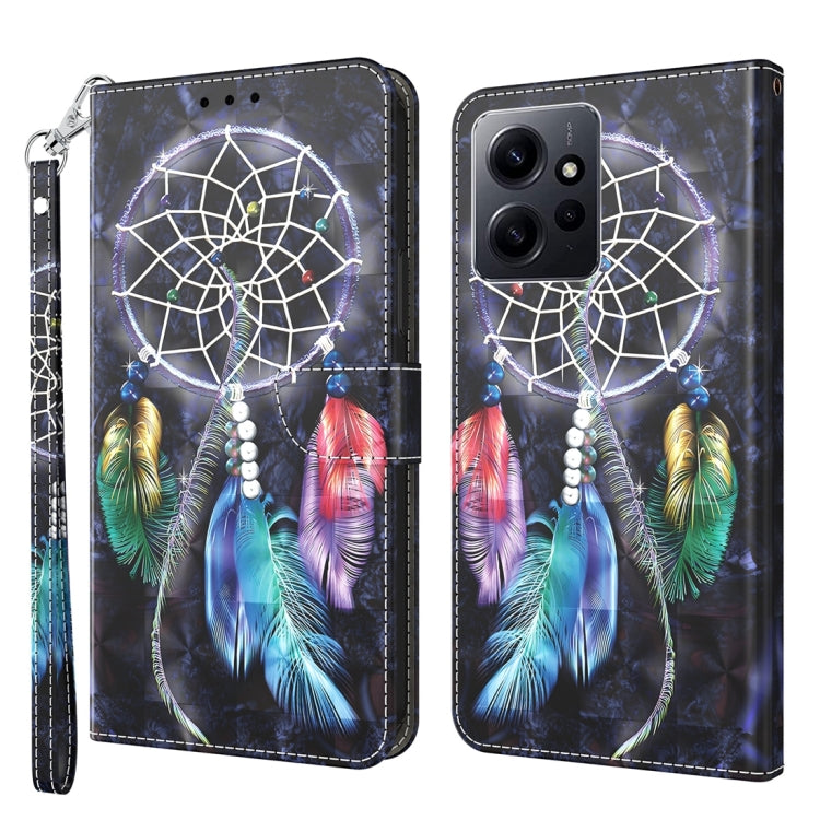 3D Painted Pattern Leather Phone Case, For Xiaomi Redmi Note  12 Pro+ 5G Global, For Xiaomi 12 Pro