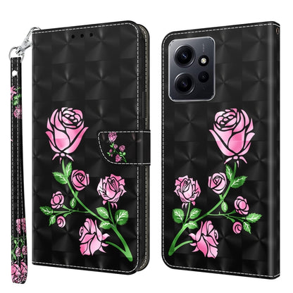 3D Painted Pattern Leather Phone Case, For Xiaomi Redmi Note  12 Pro+ 5G Global, For Xiaomi 12 Pro