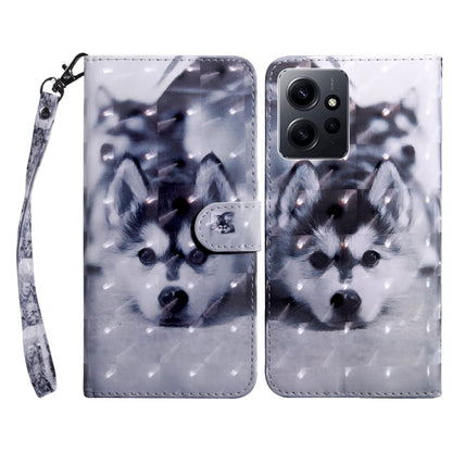 3D Painted Pattern Leather Phone Case, For Xiaomi Redmi Note  12 Pro+ 5G Global, For Xiaomi 12 Pro