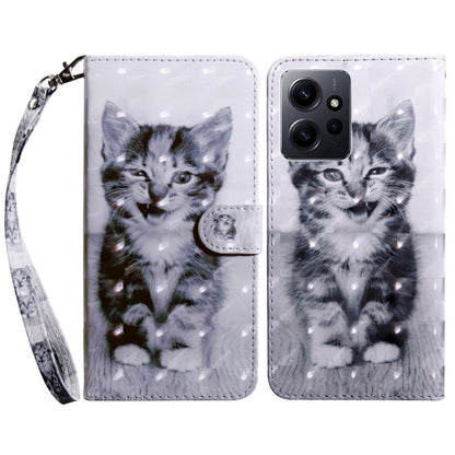 3D Painted Pattern Leather Phone Case, For Xiaomi Redmi Note  12 Pro+ 5G Global, For Xiaomi 12 Pro