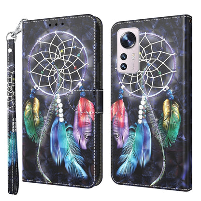 3D Painted Pattern Leather Phone Case, For Xiaomi 12, For Xiaomi Redmi Note 10 Pro