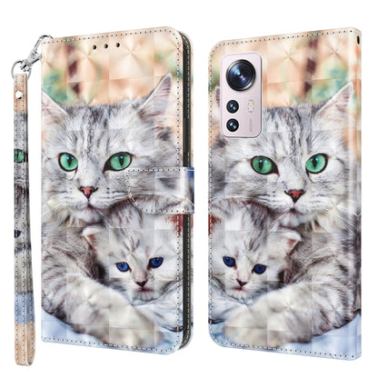 3D Painted Pattern Leather Phone Case, For Xiaomi 12, For Xiaomi Redmi Note 10 Pro