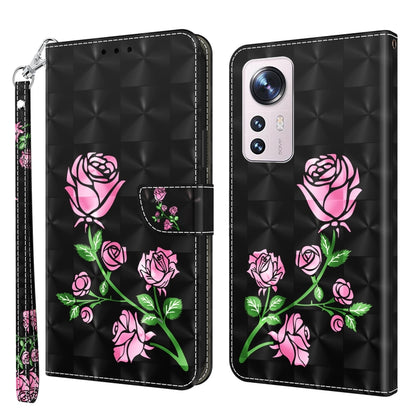 3D Painted Pattern Leather Phone Case, For Xiaomi Redmi Note  12 Pro+ 5G Global, For Xiaomi 12 Pro
