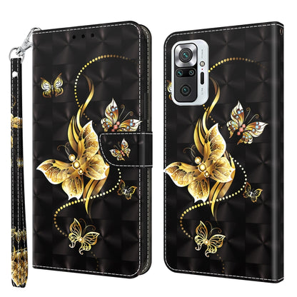 3D Painted Pattern Leather Phone Case, For Xiaomi 12, For Xiaomi Redmi Note 10 Pro