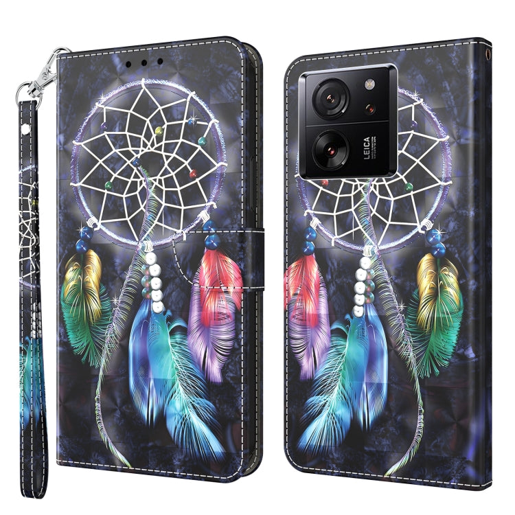 3D Painted Pattern Leather Phone Case, For Xiaomi 13T Pro, For Xiaomi 13 Ultra