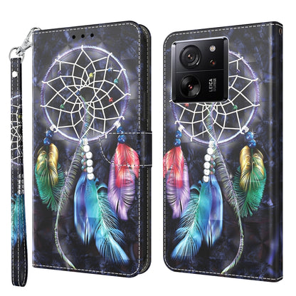 3D Painted Pattern Leather Phone Case, For Xiaomi 13T Pro, For Xiaomi 13 Ultra