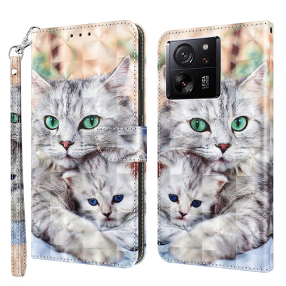 3D Painted Pattern Leather Phone Case, For Xiaomi 13T Pro, For Xiaomi 13 Ultra