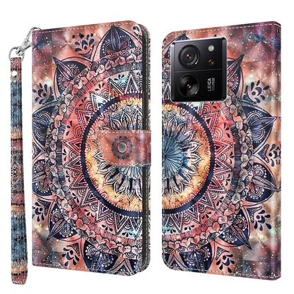 3D Painted Pattern Leather Phone Case, For Xiaomi 13T Pro, For Xiaomi 13 Ultra