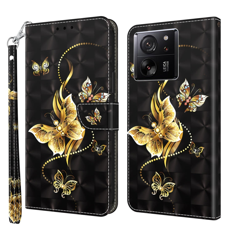 3D Painted Pattern Leather Phone Case, For Xiaomi 13T Pro, For Xiaomi 13 Ultra