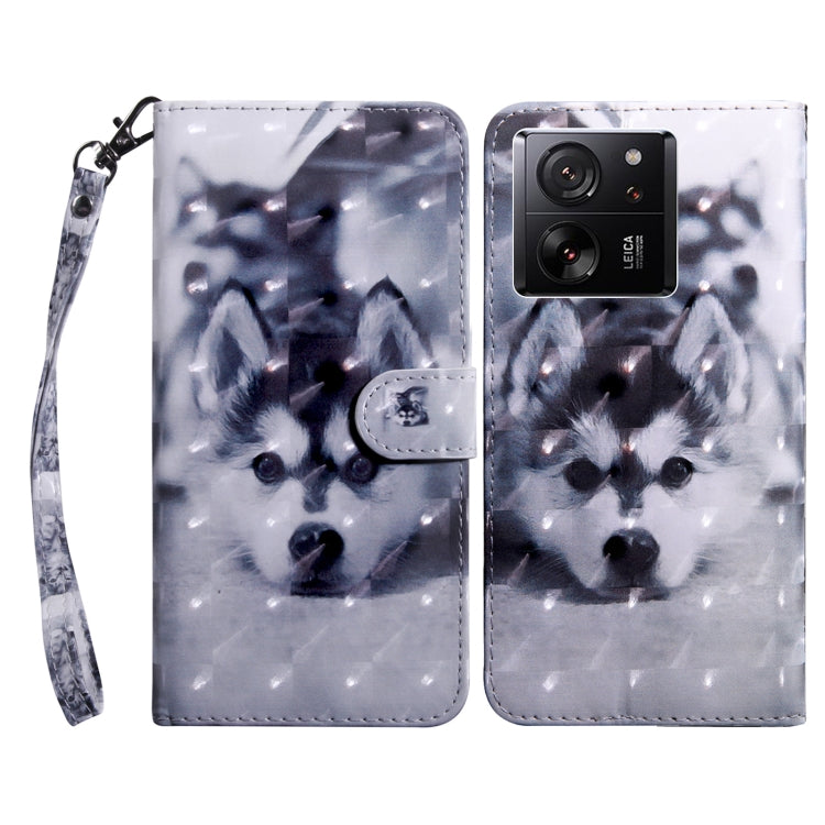 3D Painted Pattern Leather Phone Case, For Xiaomi 13T Pro, For Xiaomi 13 Ultra