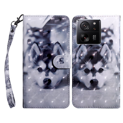 3D Painted Pattern Leather Phone Case, For Xiaomi 13T Pro, For Xiaomi 13 Ultra