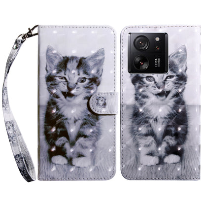 3D Painted Pattern Leather Phone Case, For Xiaomi 13T Pro, For Xiaomi 13 Ultra