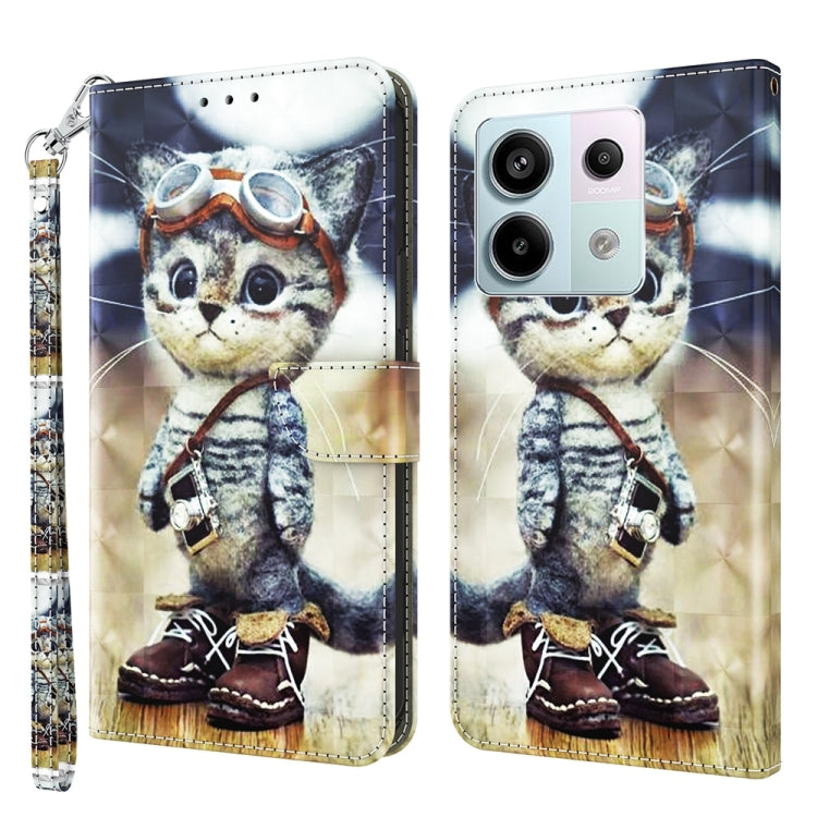 3D Painted Pattern Leather Phone Case, For Xiaomi Redmi Note 13 Pro+, For Xiaomi Redmi Note 13 Pro 5G