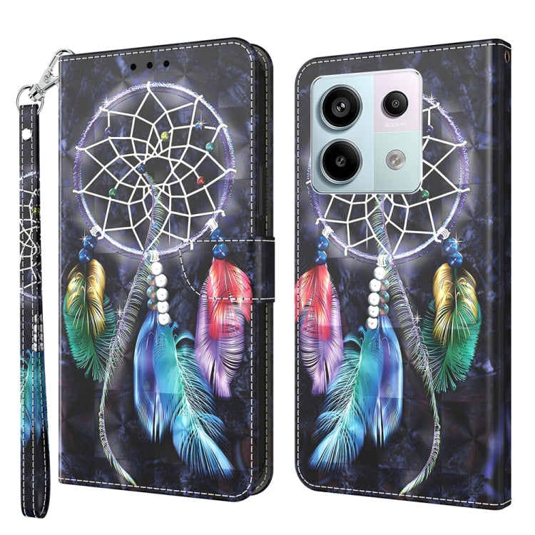 3D Painted Pattern Leather Phone Case, For Xiaomi Redmi Note 13 Pro+, For Xiaomi Redmi Note 13 Pro 5G