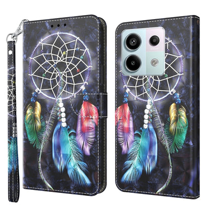 3D Painted Pattern Leather Phone Case, For Xiaomi Redmi Note 13 Pro+, For Xiaomi Redmi Note 13 Pro 5G