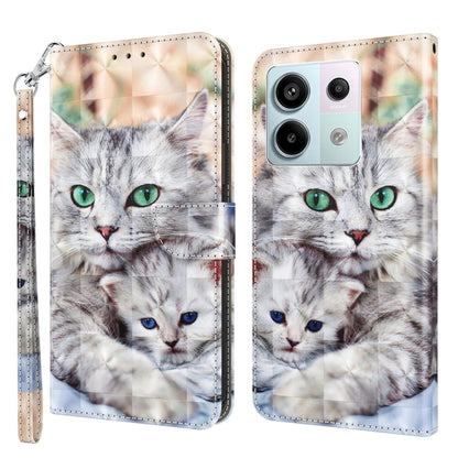 3D Painted Pattern Leather Phone Case, For Xiaomi Redmi Note 13 Pro+, For Xiaomi Redmi Note 13 Pro 5G