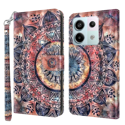 3D Painted Pattern Leather Phone Case, For Xiaomi Redmi Note 13 Pro+, For Xiaomi Redmi Note 13 Pro 5G