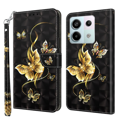 3D Painted Pattern Leather Phone Case, For Xiaomi Redmi Note 13 Pro+, For Xiaomi Redmi Note 13 Pro 5G