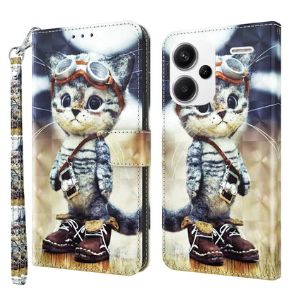 3D Painted Pattern Leather Phone Case, For Xiaomi Redmi Note 13 Pro+, For Xiaomi Redmi Note 13 Pro 5G