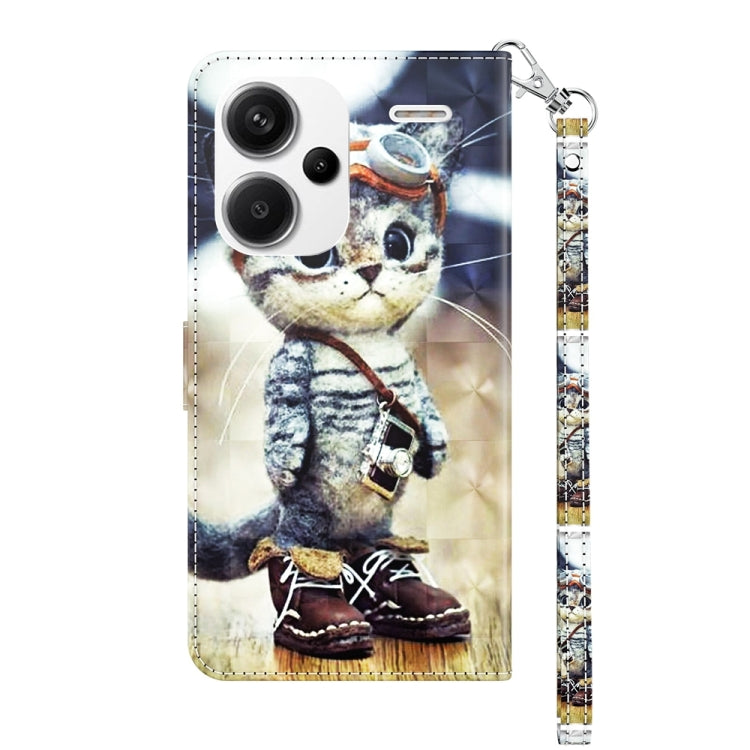 3D Painted Pattern Leather Phone Case, For Xiaomi Redmi Note 13 Pro+, For Xiaomi Redmi Note 13 Pro 5G