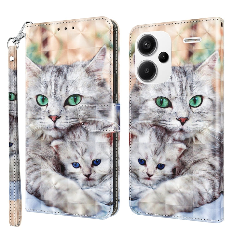 3D Painted Pattern Leather Phone Case, For Xiaomi Redmi Note 13 Pro+, For Xiaomi Redmi Note 13 Pro 5G