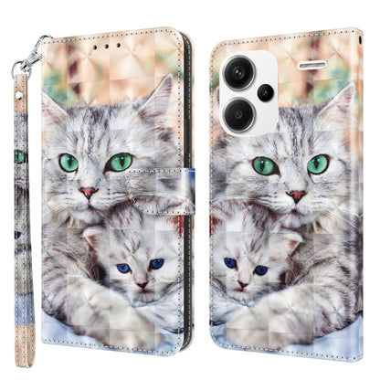 3D Painted Pattern Leather Phone Case, For Xiaomi Redmi Note 13 Pro+, For Xiaomi Redmi Note 13 Pro 5G