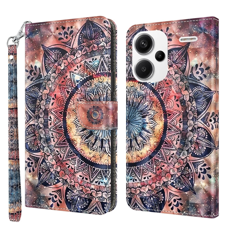 3D Painted Pattern Leather Phone Case, For Xiaomi Redmi Note 13 Pro+, For Xiaomi Redmi Note 13 Pro 5G