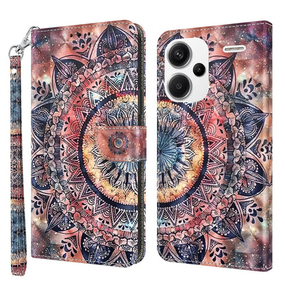 3D Painted Pattern Leather Phone Case, For Xiaomi Redmi Note 13 Pro+, For Xiaomi Redmi Note 13 Pro 5G