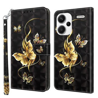 3D Painted Pattern Leather Phone Case, For Xiaomi Redmi Note 13 Pro+, For Xiaomi Redmi Note 13 Pro 5G