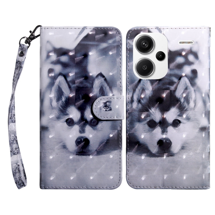 3D Painted Pattern Leather Phone Case, For Xiaomi Redmi Note 13 Pro+, For Xiaomi Redmi Note 13 Pro 5G