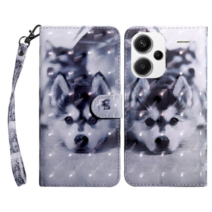 3D Painted Pattern Leather Phone Case, For Xiaomi Redmi Note 13 Pro+, For Xiaomi Redmi Note 13 Pro 5G