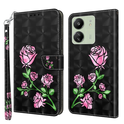 3D Painted Pattern Leather Phone Case, For Xiaomi Redmi Note 13 5G, For Xiaomi Redmi 13C