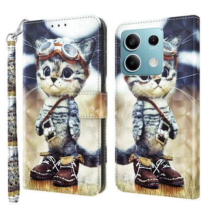 3D Painted Pattern Leather Phone Case, For Xiaomi Redmi Note 13 5G, For Xiaomi Redmi 13C