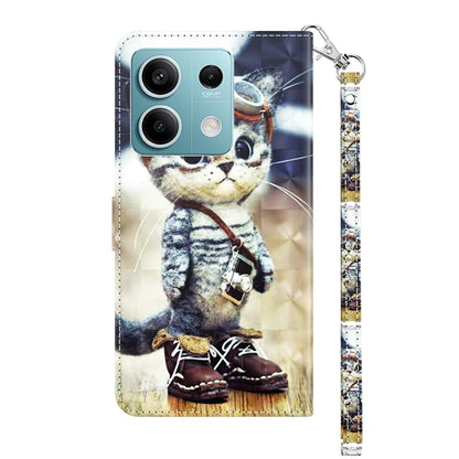 3D Painted Pattern Leather Phone Case, For Xiaomi Redmi Note 13 5G, For Xiaomi Redmi 13C