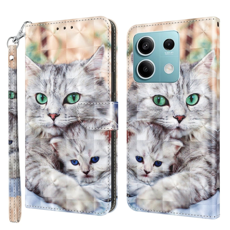 3D Painted Pattern Leather Phone Case, For Xiaomi Redmi Note 13 5G, For Xiaomi Redmi 13C