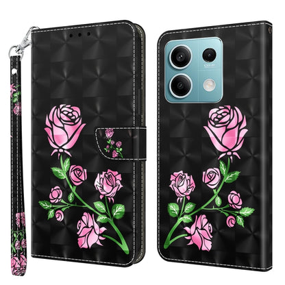 3D Painted Pattern Leather Phone Case, For Xiaomi Redmi Note 13 5G, For Xiaomi Redmi 13C