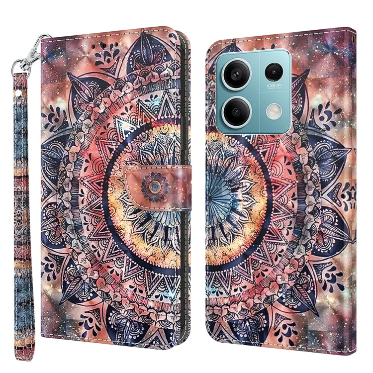 3D Painted Pattern Leather Phone Case, For Xiaomi Redmi Note 13 5G, For Xiaomi Redmi 13C