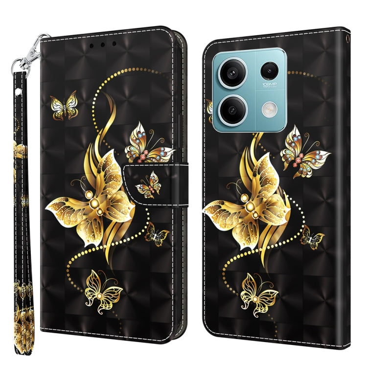3D Painted Pattern Leather Phone Case, For Xiaomi Redmi Note 13 5G, For Xiaomi Redmi 13C