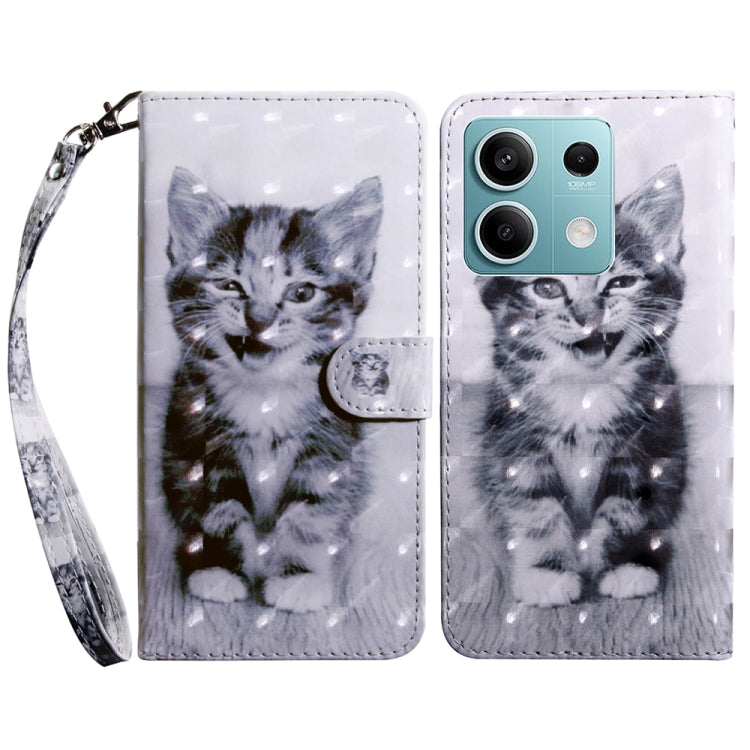 3D Painted Pattern Leather Phone Case, For Xiaomi Redmi Note 13 5G, For Xiaomi Redmi 13C