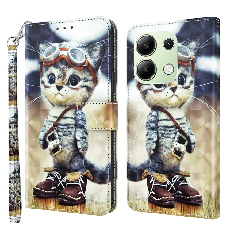 3D Painted Pattern Leather Phone Case, For Xiaomi Redmi A3, For Xiaomi Redmi Note 13 4G
